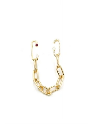 Tek Kulak Zincir Küpe - Altın