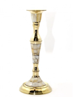 Tekli Pirinç Sedefli Şamdan 6023