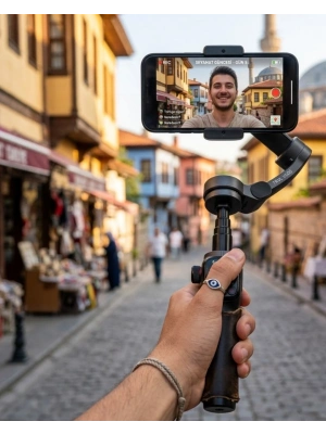 Telefon Gimbal Stabilizer Video Sabitleyici Vlog Çekim Aparatı
