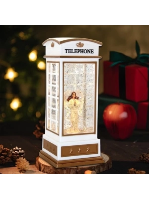Telefon Kulübeli Işıklı Müzikli Kar Küresi