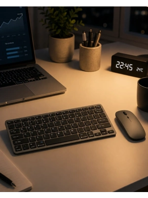 Telefon Tablet ve Bilgisayar Uyumlu Kablosuz Klavye Mouse Kombini