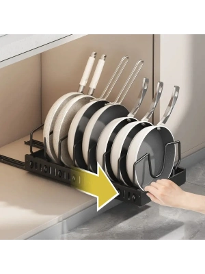 Teleskopik Raylı Tava Tencere Organizeri