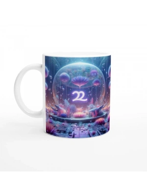Terazi Burcu Baskılı Kahve Kupası - Astral Denizaltı Dünyası Vs1