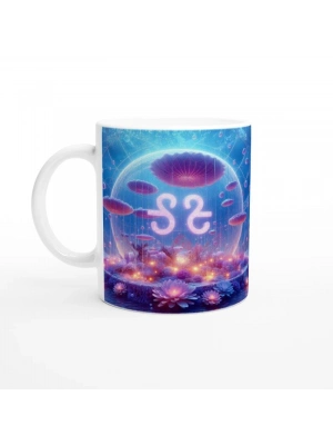 Terazi Burcu Baskılı Kahve Kupası - Astral Denizaltı Dünyası Vs4