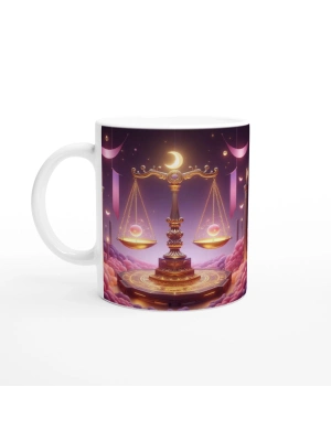 Terazi Burcu Baskılı Kahve Kupası - Burçlar Krallığı Şatosu Vs2