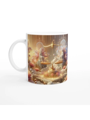 Terazi Burcu Baskılı Kahve Kupası - Elementsel Doğa Krallığı Temalı Vs2