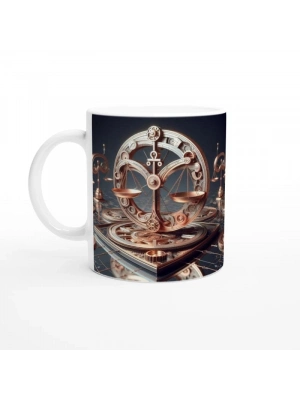 Terazi Burcu Baskılı Kahve Kupası - Zamanın Çarkları Astroloji Mekanizması Vs1
