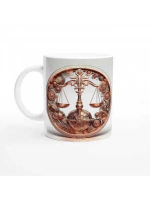 Terazi Burcu Baskılı Kahve Kupası - Zamanın Çarkları Astroloji Mekanizması Vs2