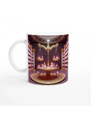 Terazi Burcu Baskılı Kahve Kupası - Zodyak Kütüpanesi Vs1