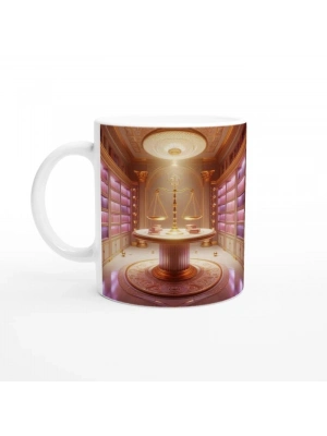 Terazi Burcu Baskılı Kahve Kupası - Zodyak Kütüpanesi Vs2