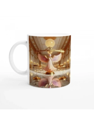 Terazi Burcu Baskılı Kahve Kupası - Zodyak Maskeli Balo Vs3