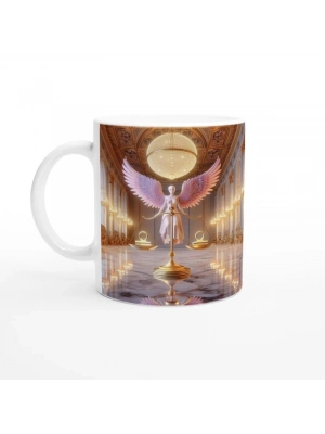 Terazi Burcu Baskılı Kahve Kupası - Zodyak Maskeli Balo Vs4