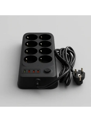 Termal Akım Korumalı 8 Prizli Uzatma Kablosu