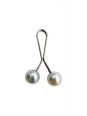 Tesettür Eşarp ve Şal Klipsi İnci Beyaz