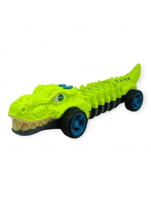 Timsah Araba - Otomatik Hareketli Sesli Işıklı 32 cm - Açık Yeşil Timsah