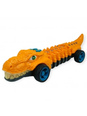 Timsah Araba - Otomatik Hareketli Sesli Işıklı 32 cm - Turuncu Timsah