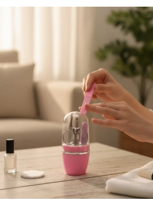 ® Tırnak Bakım Manikür Pedikür Seti 4 Parça Pembe Minimal ve Dayanıklı