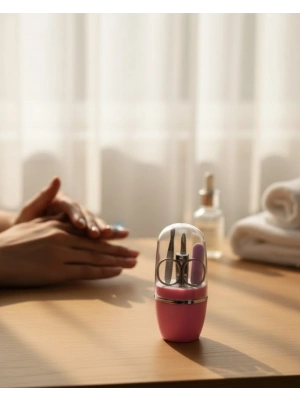 ® Tırnak Bakım Manikür Pedikür Seti 4 Parça Pembe Pratik Günlük Kullanım