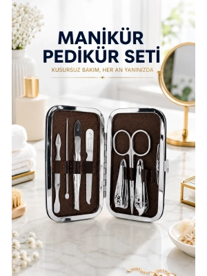 Tırnak Temizliği, Tırnak Batığı ve Düzenli Bakım İçin 7 Parça Çelik Set