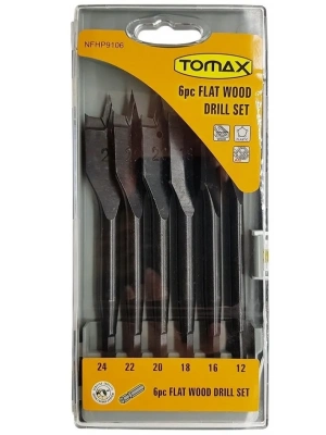 Tomax Yaprak Ahşap Matkap Ucu Takımı 12-24 Mm - 6 Parçalı
