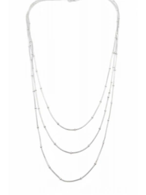 Top Boncuk Zincir Kolye - Gümüş