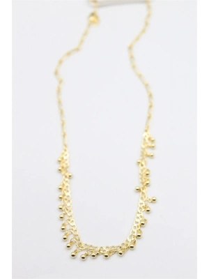 Top Sallantılı Kolye - Altın