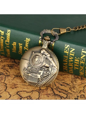 Tren Temalı Köstekli Saat