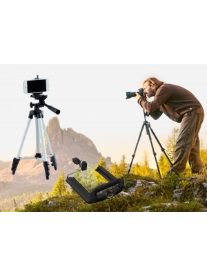 Tripod : Telefon Ve Kamera Tutucu Ayak + Telefon Tutucu - 105cm