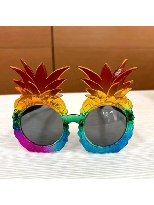Tropikal Ananas Tasarımlı Renkli Hawaii Parti Gözlüğü