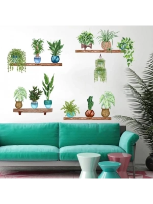 Tropikal Bitkiler Duvar Stickerı Model B