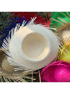 Tropikal Parti Beyaz Hasır Hawaii Şapkası