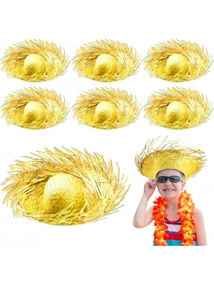 Tropikal Parti Sarı Hasır Hawaii Şapkası