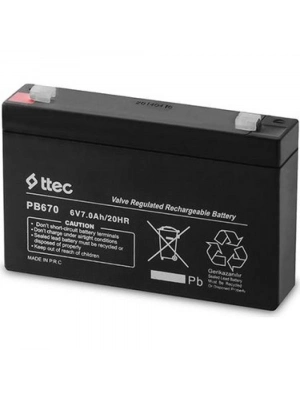 Ttec 6v 7 Ah Kuru Bakımsız Akü