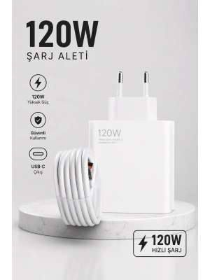 Turbo Hızlı Şarj Destekli 120W USB-C Şarj Seti