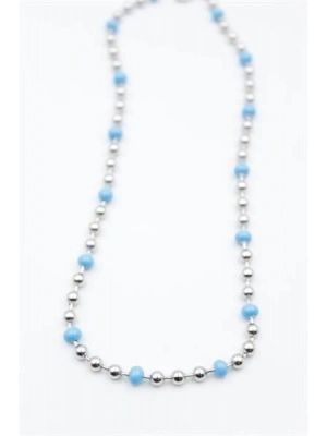 Turkuaz Boncuk Kolye - Gümüş