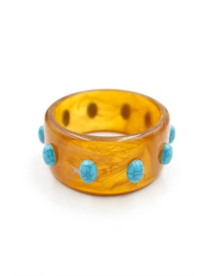 Turkuaz Taşlı Bilezik - Kahverengi