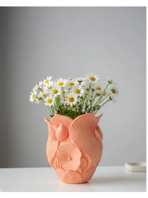 ® TURUNCU ÇİÇEK VAZO