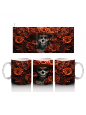 Turuncu Gül Denizinde Ruhsil Bakış – Hediyelik Kahve Kupası