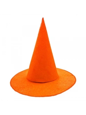 Turuncu Keçe Cadı Şapkası
