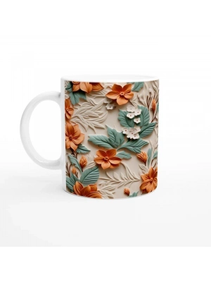 Turuncu Nilüfer Esintili Kupa Bardak