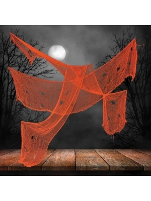 Turuncu Renk Ürpertici Dekor Perde