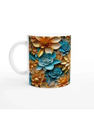 Turuncu ve Turkuaz Bahar Kupa Bardak