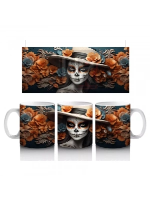 Turuncu Yapraklı Geniş Şapkalı Maskeli Ruh – Hediyelik Kahve Kupası