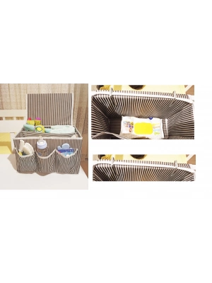 Tutturma Aparatlı Bebek Beşik Başucu Düzenleyici Kapaklı 5 Bölmeli Organizer