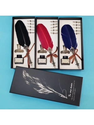 Tüylü Masaüstü Divit Kalem Seti