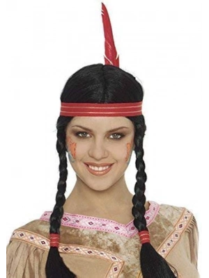 Tüylü Örgülü Kızılderili Parti Peruğu