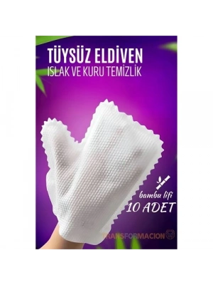 Tüysüz Temizlik Eldiveni Islak ve Kuru Temizlik Eldiveni Bambu Lifi 721474