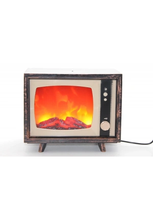 TV Tasarımlı Ledli Şömine Lamba