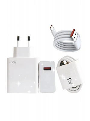 Type-C 67w (Watt) Ultra Hızlı Şarj Aleti Adaptör Kablo Set