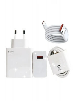 Type-C 67w (Watt) Ultra Hızlı Şarj Aleti Adaptör Kablo Set